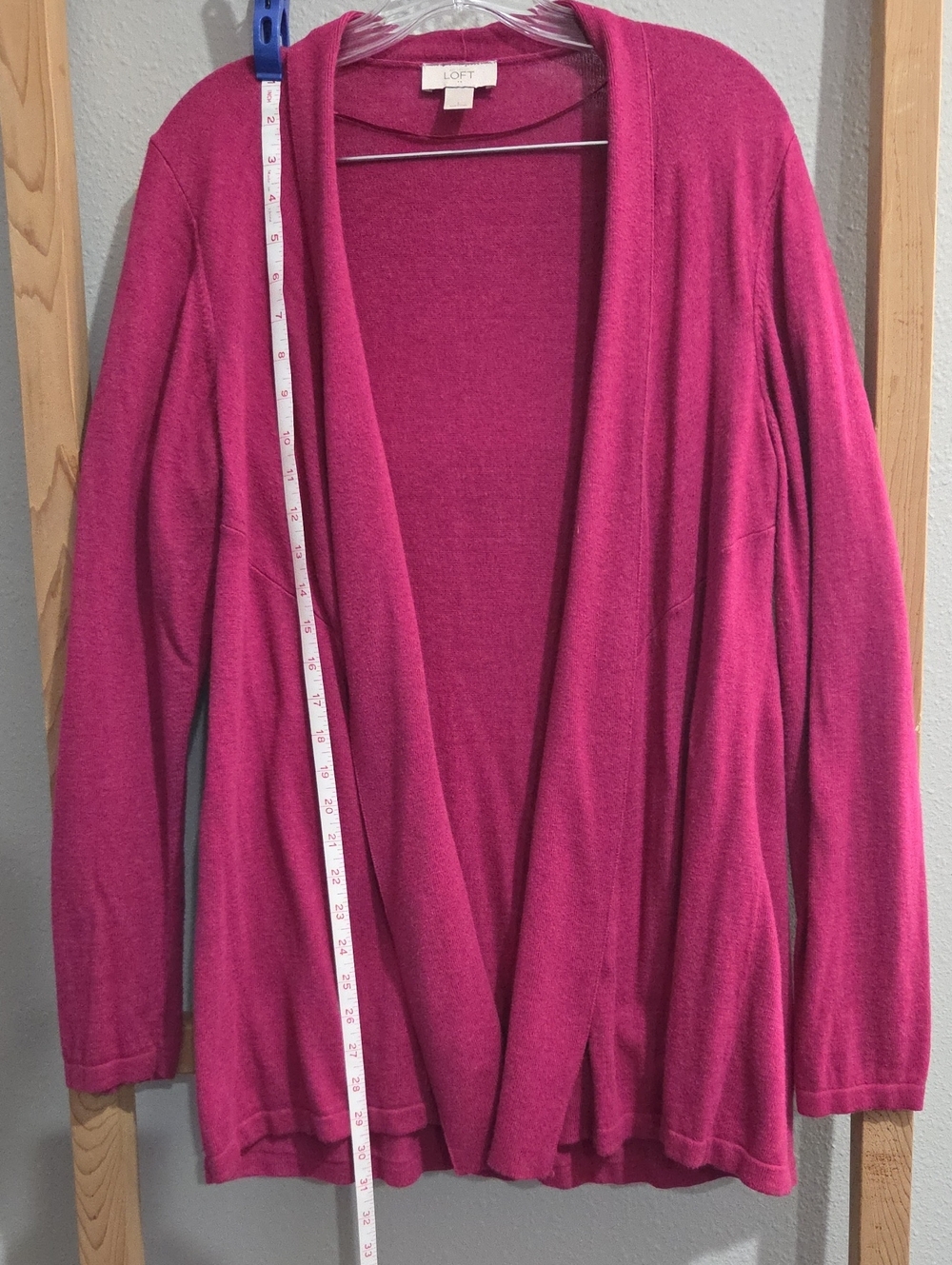 LOFT Open-Front Cardigan in Bright Fuchsia Pink